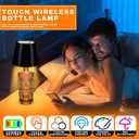 Wireless Bottle Lamp, 5200mAh RGB Bottle Lamp Shade 3 Color Mode Colored Stepless Dimmable LED Bottle Lights for Liquor Wine Bottles, Rechargeable Touch Whiskey Bottles Stopper Night Light Kit