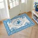 SOULFUL Medium Pile 8x10 Rugs for Living Room - Soft Underfoot Large Area Rug - Brown Boho Floral - Washable Non-Slip - Perfect for Bedroom Kids Room Under Dining Table Office