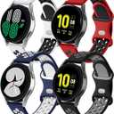 Lerobo 4 Pack Bands Compatible with Galaxy Watch 7 6 5 4 Band 40mm 44mm/Galaxy Watch 6 4 Classic 43mm 47mm 46mm 42mm/Watch 5 pro 45mm,Active 2 Band, 20mm Watch Band Soft Silicone Sport Band Women Men