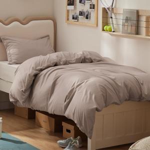Bedsure Duvet Cover Twin/Twin XL Size - Soft Double Brushed Bedding Set for Kids & Adults, Zipper Closure, 2 Pieces, Includes 1 Duvet Cover (68"x90") & 1 Pillow Sham, NO Comforter, Light Khaki