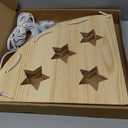 Stuffed Animal Storage Wood Corner Plush Toys Holder with Star Pattern, Length Adjustable Hanging Stuffed Animal Toy Organizer Shelf for Nursery Play Room Bedroom Kid Room