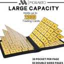 Card Binder 20 Pocket,Trading Card Binder Holds up to 2000 Cards with 50 Sleeves,Zipper Card Holder Album Compatible with TCG Card/Game Cards/Sports Card