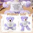 Lenwen a Bear Hug Gift Get Well Soon Sympathy for Women Plush Stuffed Animal Hug Thinking of You Condolences Memorial Loved Present(Purple,Bear)