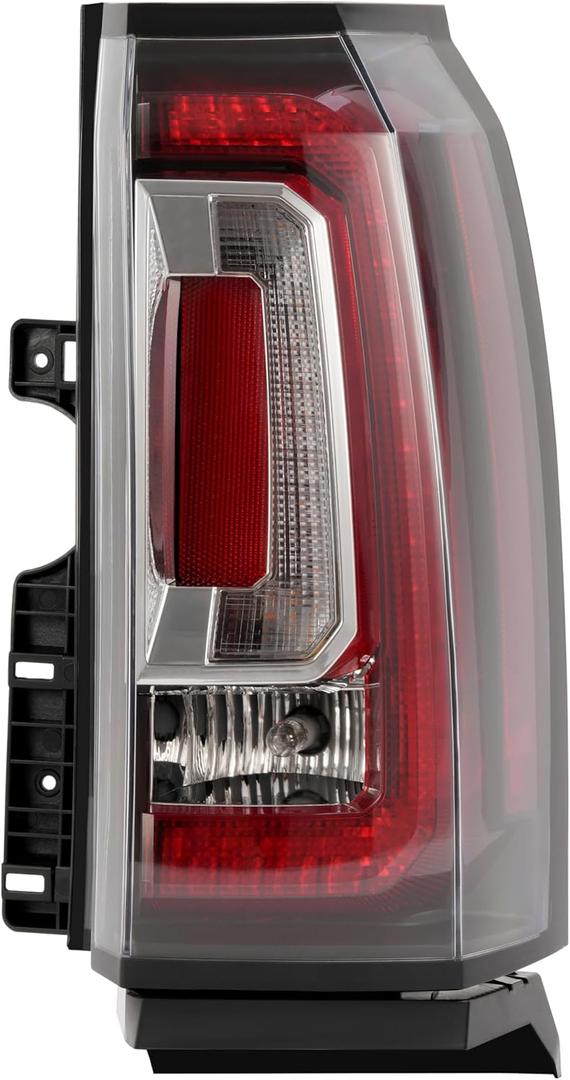 ALMULOO Right LED Tail Light w/Bulb Compatible with 2015-2020 GMC Yukon/Yukon XL Replacement for 84536243 GM2801268 Rear Brake Reverse Turn Signal Lamp LED DRL Clear Lens - Passenger Side