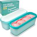 Ice Cream Storage Containers with Lids 2 PACK - 1.5 Quarts Homemade Ice Cream Tubs, Freezer Containers, Turquoise & Green