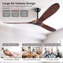 60 Inch Ceiling Fan Without Light Wood Indoor Outdoor Ceiling Fans No Light for Patios Living Room Bedroom Porch Big Ceiling Fan for Flat Sloped Ceiling(Walnut)