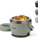 Crock-Pot Portable Electric Lunch Box 20-Ounce Food Warmer Moonshine Green | Ideal for Travel On-the-Go | Keeps Food Spill-Free Warm & Tasty | Dishwasher-Safe