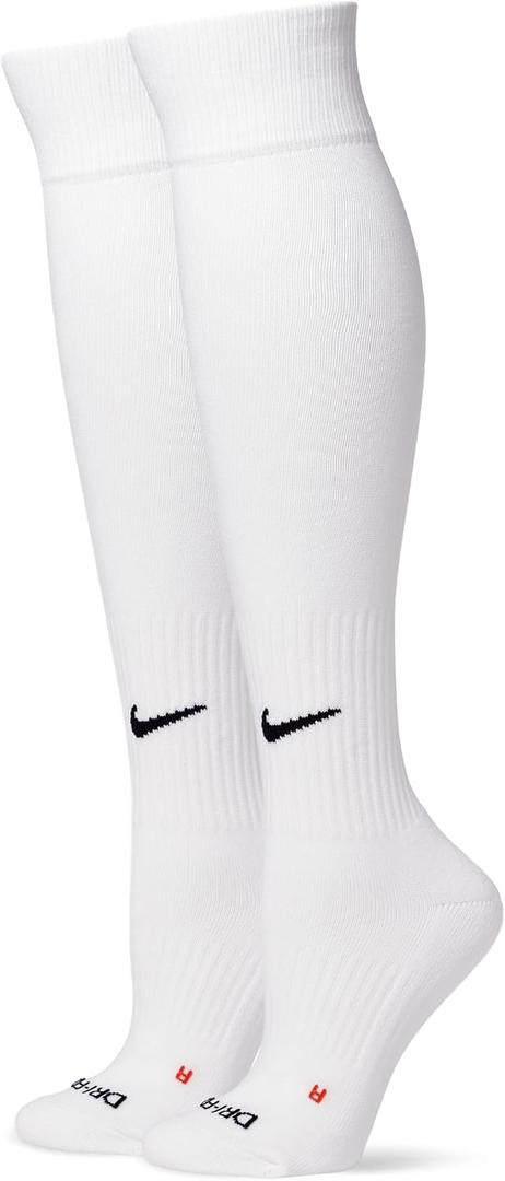 Nike Unisex Adult Baseball Softball Over-The-Calf Socks (2 Pairs) | Mens and Womens (White, L)