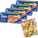 Ziploc Gallon Food Storage Slider Bags, Power Shield Technology for More Durability, 104 Bags Total