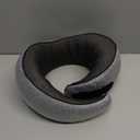 Travel Pillow, 100% Pure Memory Foam Neck Pillow for Airplanes, Comfortable Breathable Cover, Travel Essentials for Plane, Car, Train and Home, Gray