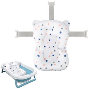 Colorlife Baby Bath Seat Support Net Infant Bathing Seat Support Mat, Adjustable Comfortable Non-Slip Three-Pointed Baby Shower Bathtub Sit Up Mesh for Newborn 0-12 Months-White Star(No Bathtub)