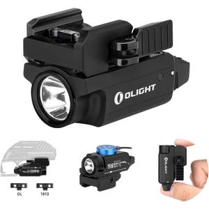 OLIGHT PL-Mini 2 Valkyrie 600 Lumens Magnetic USB Rechargeable Compact Weaponlight with Adjustable Rail, High Performance CW LED Tactical Flashlight with Built-in Battery (Black)