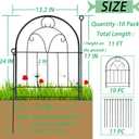 Garden Fence, 11ft(L) X 21in(H) 10 Pack Rustproof Metal No Dig Fence Panels, Garden Fencing Dog Fence Outdoor for Yard, Decorative Fences and Borders, Animal Barrier, Flower Bed, Patio