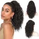 BOGSEA Ponytail Extension, Claw Clip Ponytail Extension for Women 18'' Long wavy Pony Tail Extension Natural Looking Synthetic Hairpiece for Daily Use (2#)