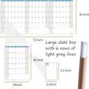 CLEVER CLEAN Large Dry Erase Wall Calendar - 36"x72" Undated 3-Month Calendar for Home, School, Office Projects - Jumbo Reusable Task Organizer, 36"x72" Horizontal