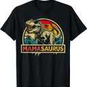 Mamasaurus T Rex Dinosaur Mama Saurus Family Matching T-Shirt, S