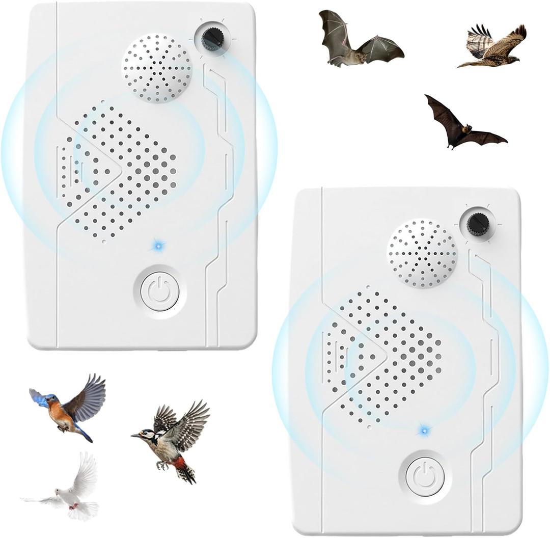 2026 Ultrasonic Bird Repellent Devices Bird Repeller Outdoor for Attic Woodpecker Pigeon Deterrent Goose Repellent Rechargeable Bats Repellent Indoor to Keep Birds Away from Porch Balconies