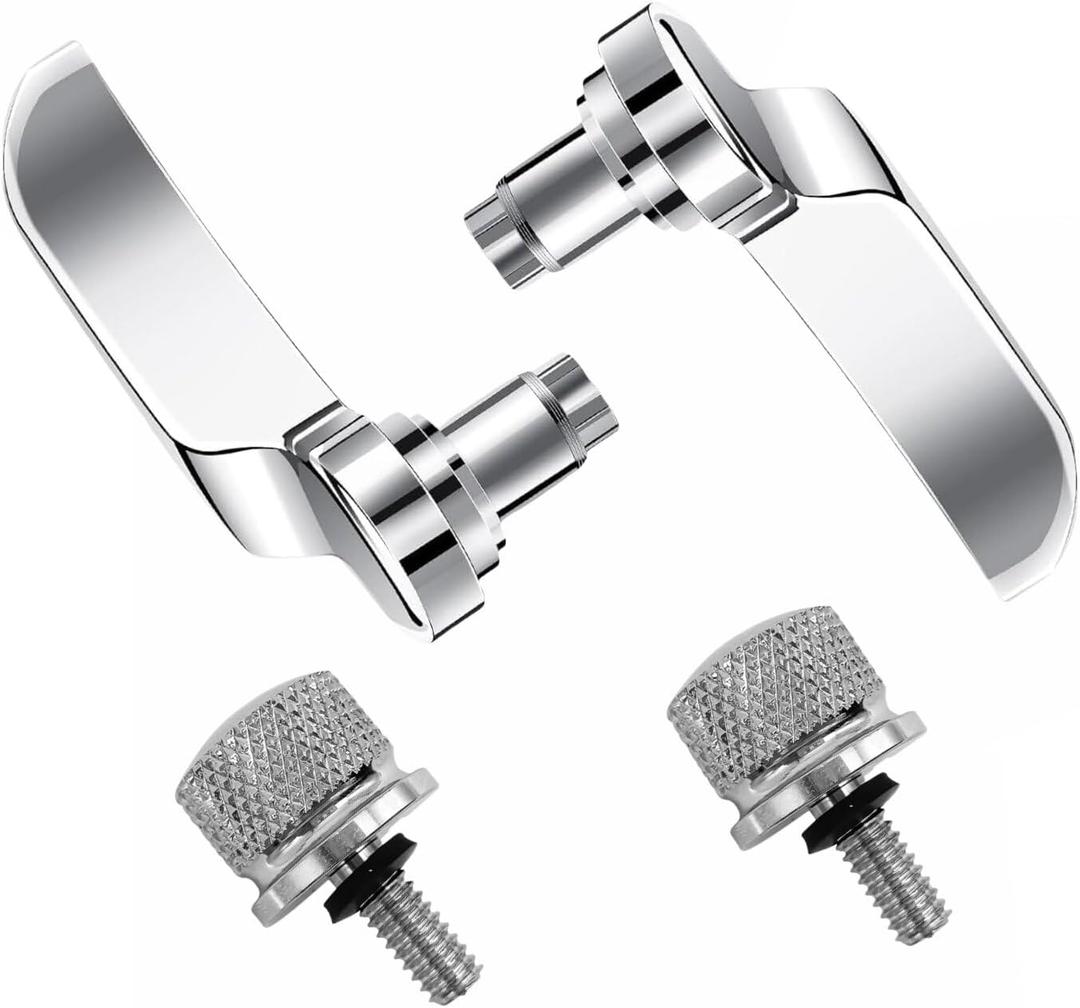 TDZ Saddlebag Latch Kit Saddle Bag Latches Lifter & 2Pc Seat Bolt Screw for Harley Davidson Touring Street Glide, Road Glide, Electra Glide, Road King, FLHR FLHT FLHX FLHTK 2014-2024Chrome