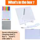 Lumi Board Led Drawing Tablet LED Board with Colors Acrylic Dry Erase Board with Adjustable Stand Led Notes Board with 7 Markers Halloween Decor Gift (30 cm x 20 cm (11.81" x 7.87"))