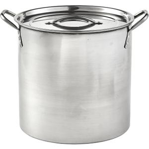 Quart Stainless Steel Stock Pot with Lid - Large Cooking Pot for Soups, Stews, Pasta, Seafood Boiling and Family Meals - Riveted Handles for Easy Transport