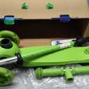Green Mini 3 Wheel Scooter for Kids Lean-to-Steer with LED Light-Up Wheels, Adjustable Handlebar, Wide Anti-Slip Deck, Smooth PU Wheels, Rear Foot Brake Toddler Scooter for Ages 2+, Compact