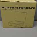 CD Player with Built-in Speakers Bluetooth Retro Portable CD Players for Home Music Player with Remote Control Headphone Jack Walnut Brown