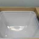 IRIS USA 19 QT Plastic Storage Box with Lid and Latches - 4 Pack - BPA-Free, See-Through Organizing Solution, Durable Nestable Stackable Containers, Secure Pull Handle - Clear
