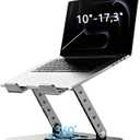Laptop Stand, Laptop Stand for Desk with 360 Rotating Base, Ergonomic Laptop Riser for Desk with Adjustable Height, Heat Dissipation, Fits with All Laptops 10-17.3"