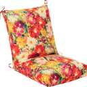 Set of 2 Outdoor Dining Chair Cushions, Patio Seating Cushions, 38x18x4.5 inch, for Garden Patio Furniture (A riot of Colours)
