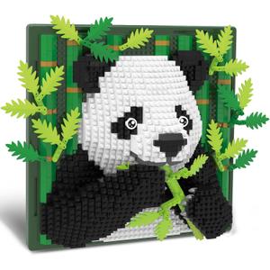 BseSparklion Panda Animal 3D Wall Art Micro Mini Building Blocks Set, Unique Home Wall Decor or Table Display, No Compatible with Lego Set, Ideal Gift Toy for Adults & Teens (1142 PCS)