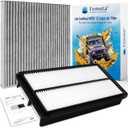 Cabin & Engine Air Filter Kit, CF10134 & CA10013, Lab Certified MERV 13, Pre-oiled, 2pcs, Specific for Honda Odyssey (05-10), Pilot (09-15), Acura MDX (07-09)