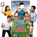 World Cup Photo Banner 2026 71x35 Inches Soccer Player Cutout Backdrop with Face Hole for Soccer Party Decorations Soccer Photo Booth Props Gift and Soccer Party Backdrop