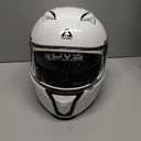 TRIANGLE Modular Motorcycle Helmets for Men Flip Up Full Face Helmet Dual Visor with Internal Sunshield DOT Approved (Medium, Glossy White)