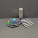 Gatherfun Iridescent Party Supplies - Disposable Paper Plates, Cups and Napkins, Ideal for Birthday, Mermaid Themed Events & Birthday or Wedding Party Decoration - Serves 16