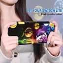 DLseego Cartoon Balls Switch Lite Protective Case Cool Hard PC Shell Shockproof Scratch Resistant Cover Joy Con Japanese Amine Skin with 2PCS Blue and Red Balls Thumb Grips Caps for Switch 2019