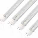 2FT LED Tube Light, T8 T10 Type A+B LED Light Bulb,12W 5000K,1560LM High Bright, Replacement 24 Inch F20T12 Fluorescent,Double Ended Power, Clear Cover,4 Pack