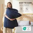 Bedsure Comforter Duvet Insert - Quilted Comforters Queen Size, All Season Duvet, GentleSoft Down Alternative Bedding, with 8 Tabs, Gifts for Women/Men, Navy Blue, Queen 88 x 88 Inches