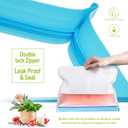 FORID 24 Pack Reusable Food Storage Bags, Silicone Gallon Freezer Bags, Sandwich Snack Resealable Lunch Bags, Extra Thick Leakproof for Marinate Food, Fruit Cereal Travel Items Home Kitchen