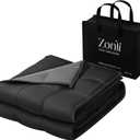ZonLi Weighted Blanket (48''x72'', 15lbs, Grey/Black), Cooling Weighted Blankets for Adults, High Breathability Heavy Blanket, Soft Material with Premium Glass Beads