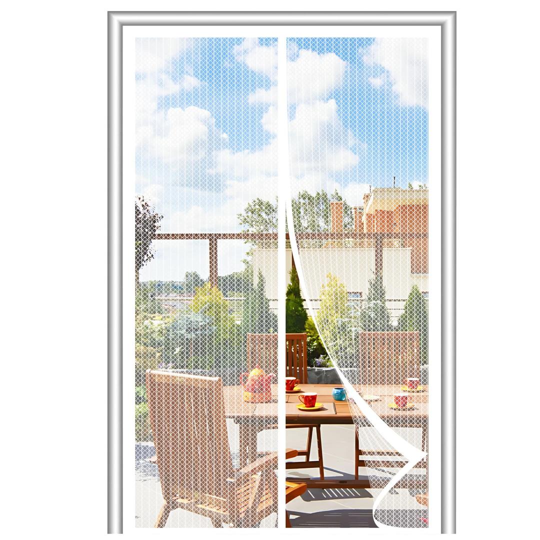 Magnetic Screen Door，Screen Door Mesh，Keep Bugs Out, Heavy-Duty Mesh Curtain,Pet and Kid Friendly, Works with Front Doors, Sliding Doors 38x83 Inch White