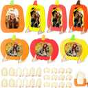 Geelin 24 Pack Thanksgiving DIY Crafts Wooden Pumpkin Picture Frame Unfinished Solid Wood Fall Pumpkin Photo Frame for Thanksgiving Christmas Party Gift Tabletop Display DIY Activities Decoration