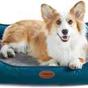 Tidore Orthopedic Dog Beds for Medium Dogs, Durable Egg Crate Foam Sofa Dog Bed wit Washable Removable Cover,Waterproof Lining,Pet Bed for Large Dogs (Peacock Blue, 31.5" L x 25.2" W x 7" Th)
