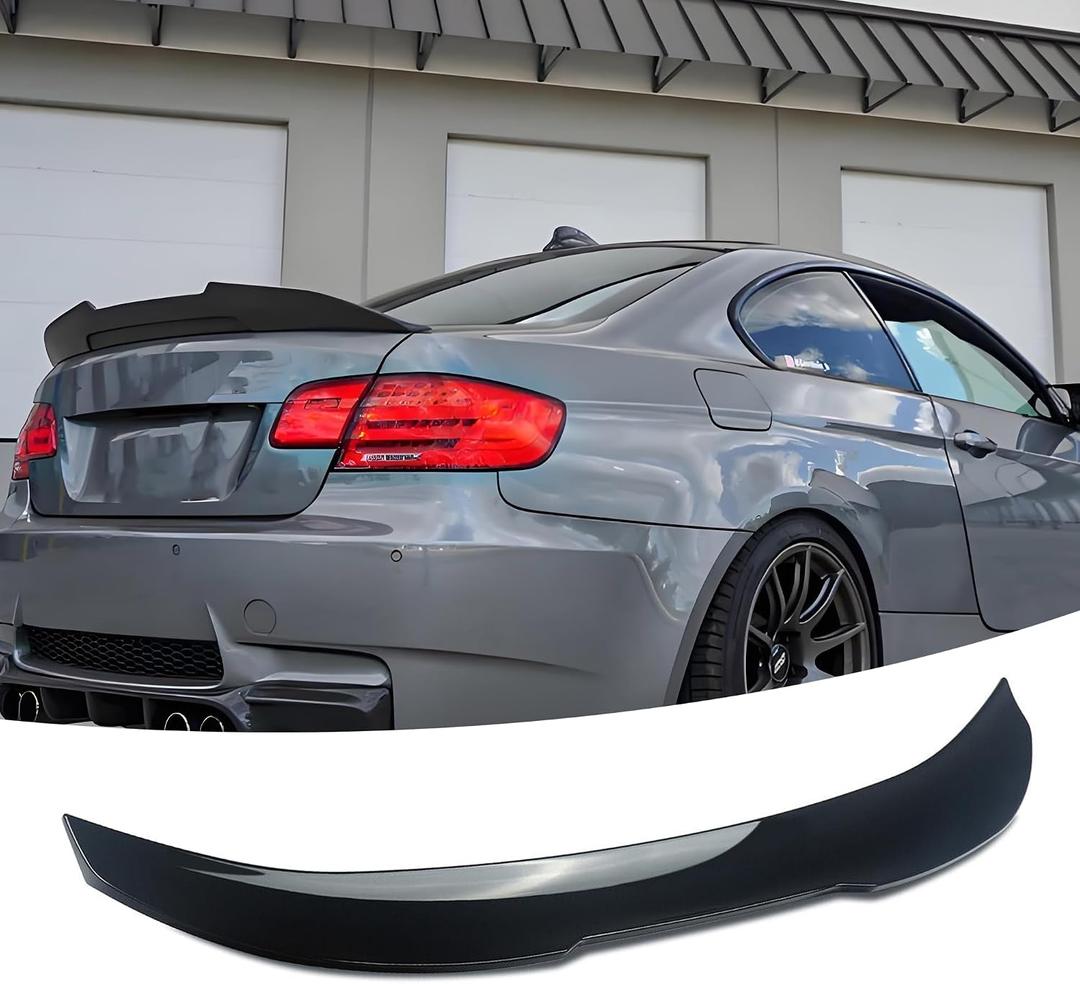 Rear Spoiler for BMW 3 Series E92 Coupe M3 2007-2013 Accessories | (for 328i/ 328xi/ 335i/ 335is/ 335xi/ M3), Glossy Black, Duckbill style, Aggressive Look, Exterior Upgrade, Tape intall