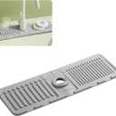 Faucet Mat for Kitchen Sink – Adjustable Silicone Stone Sink Splash Guard with Fast Drying Properties , Perfect for Bathroom, Laundry & Bar – Durable Kitchen Sink Accessories Gray