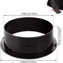 2 PCS 8 Inch (7.5 inch) Duct Connector Flange, Plastic Straight Pipe Flange, Ventilation Pipe Connector for Heating Cooling Ventilation HVAC System, Black, ABS Air Vent Duct Connector