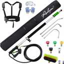 Realyou 24 FT Pressure Washer Telescoping Wand with Pressure Washer Extension Wand, Gutter Cleaner Tool, 5 Spray Nozzle Tips, 2 Hose Adapters, Support Belt and Bursh Head
