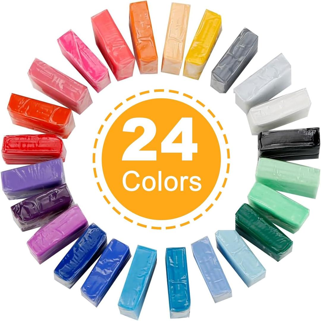 2 x CiaraQ Polymer Clay Kit, Mini Modeling Clay Set for Kids/Beginners/Artist, 24 Colors