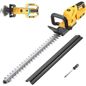 Hedge Trimmer Cordless Compatible with DEWALT 20V Battery (Tool Only), 22 Inch MtiolHig Electric Bush Trimmer 2000RPM Brushless Motor & Rotating Handle & Battery Level Display for Yard, Garden