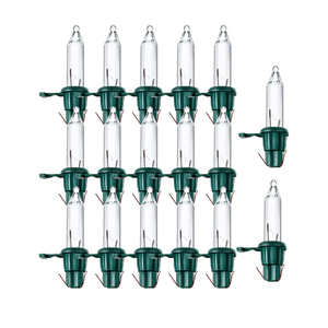 Mudder 100 Count Replacement Christmas Tree Light Bulbs 2.5v 0.425 Watt Mini Replacement Light Bulb Incandescent Wire String Lights Prelit Xmas Tree Decoration(Green Base with Warm White Bulb)
