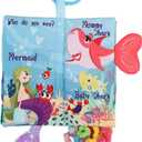 bebe mondo Fish Crinkle Baby Books 0-6 Months, Newborn Infant Tummy Time Toy High Contrast Sensory Baby Toys 6 to 12 Months Touch Feel Books, Shower for Boy Girl 1 Year Old, Shark